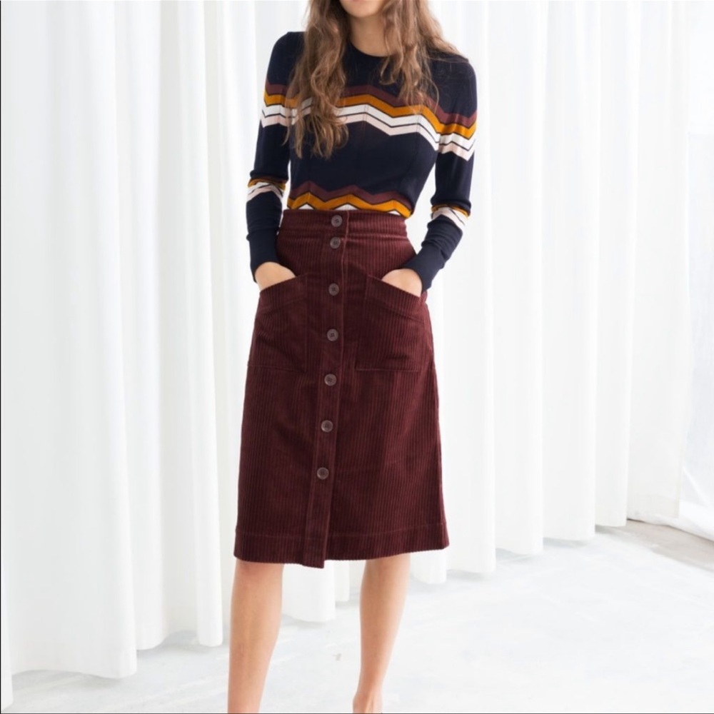 & Other Stories Corduroy Button Skirt Size 4